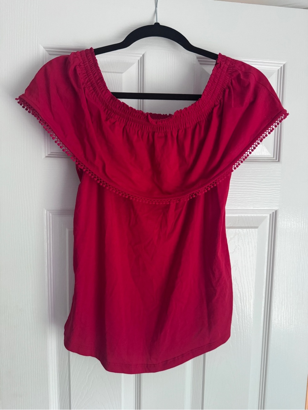 Ralph Lauren On/Off-Shoulder Ruffle Peasant Blouse Cottagecore